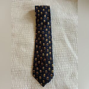 Alynn Neckwear Beer Mug Pattern 100% Silk Necktie Mens Made In USA